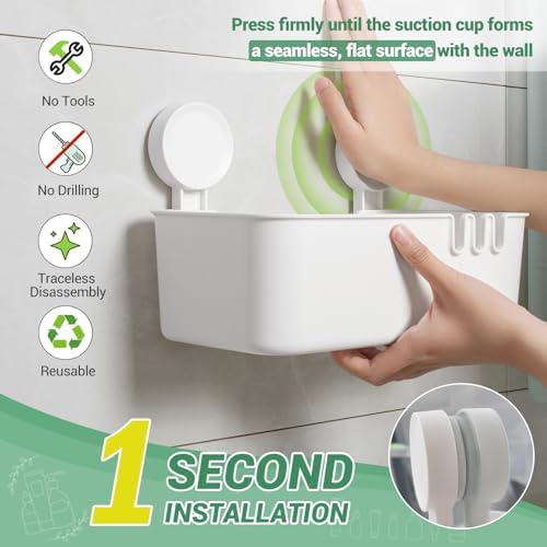 LUXEAR Shower Caddy Suction Cup Shower Basket 3 Pack