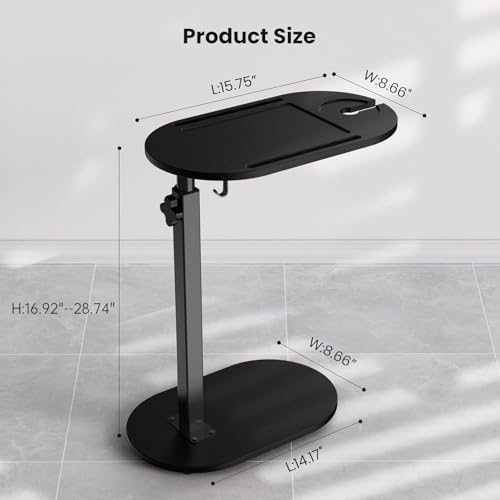Bamboo Bathtub Tray Table with Adjustable Height,Freestanding Design for Spa,Bathtub, Bed, Sofa, Couch with Wine Glass Holder, Perfect for Luxury Bath Home Spa Gift（Black）