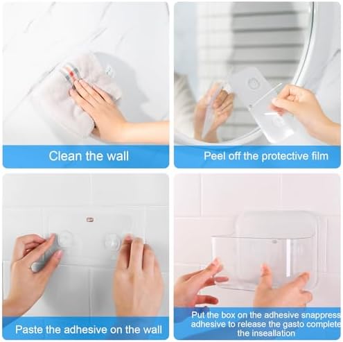 CGBE 2-Pack Cabinet Door Organizer, Self Adhesive Bathroom Shelves, Clear