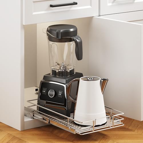 Pull Out Cabinet Organizer 13½" W x 21½" D, Heavy Duty Cabinet Pull Out Shelves, Slide Out Drawers Organization for Kitchen Cabinets Bathroom