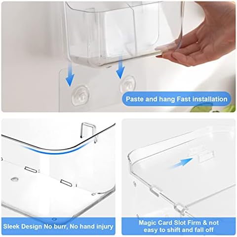Diesisa Wall Mount Organizer, Adhesive Shelf, 2 Compartments Wall Shelves