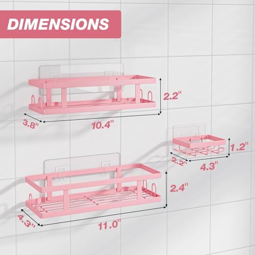 Youvip Pink Shower Caddy, 3 Pack
