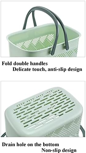 College Shower Caddy, Portable Shower Caddy Bathroom Caddy With Holdes for College Dorm Room Essentials, Garden, Pool, Camping, Gym, Beach, Cleaning Supplies 11.8 * 7.1 * 7.9 inch-Green