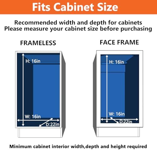 ROOMTEC Individual Pull Out Cabinet Organizer (15½" W x 21½" D), 2 Tier Spice Rack Organizer for Cabinet, Slide Out Drawer Pantry Shelf Organization and Storage for Kitchen Bathroom