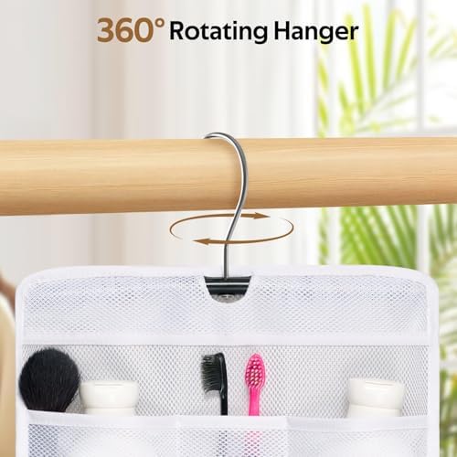 MISSLO Shower Caddy Organizer 5 Pockets Roll up Hanging Bathroom Accessories Storage for Camper, RV, Gym, Cruise, Cabin, College Dorm Shower, Small (Pack of 2)