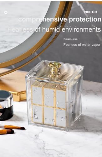 3 Pack Acrylic Qtip Holder Dispenser for Cotton Swabs Balls Pads Floss Picks, Bathroom Canister Storage Organizer, Acrylic Canister Apothecary Jar Set, Makeup Storage Organizer