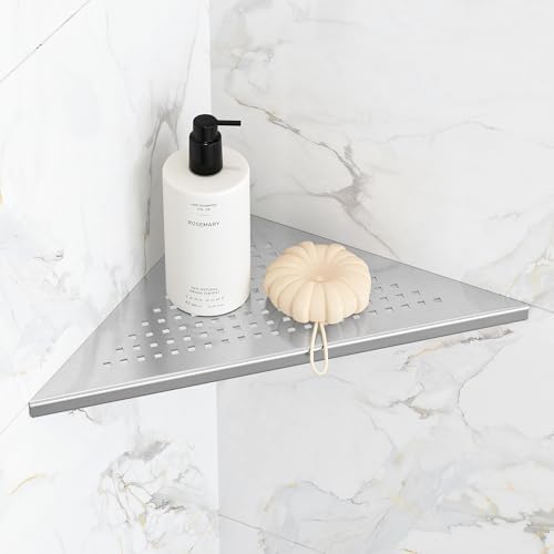 Qeke Corner Shower Shelves, 10” Recessed Tile Shower Shelf Brushed, 1 Pack