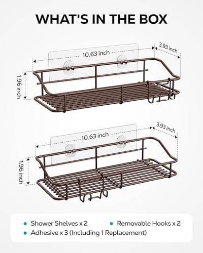 Nieifi Shower Caddy Adhesive, Shower Shelves, Shampoo Holder for Bathroom