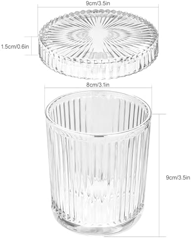 Glass Qtip Dispenser 2 Pack, Clear Bathroom Storage Organizer for Cotton Swabs, Balls, Pads & Floss Picks, Vanity Makeup Essential Accessories (Clear)