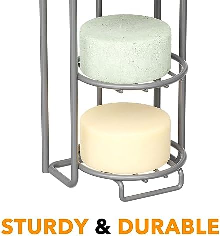 SpaceAid 4 Tier Shampoo Bar Holder for Shower, Self Draining Soap Bar Holders Caddy for Bathroom Wall and Kitchen Sink, Shampoo Bar Dish Rack, Stainless Steel Bar Soap Holder (Gray)