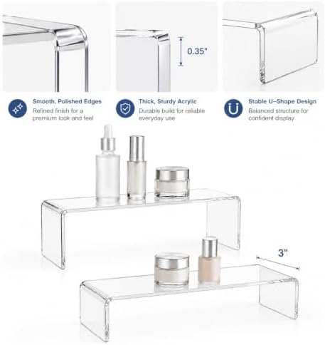 2 Pack Acrylic Medicine Cabinet Organizer Clear Shelves 2 Small