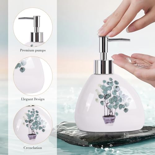 White Bathroom Accessories Set,Modern Countertop Bathroom Decor,Luxury 6 Piece Bathroom Accessory Set,Complete with Soap Dispenser,Toothbrush Holder,Tumbler,Tray