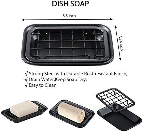 SheeChung 8PCS Mason Jar Bathroom Accessories Set Complete - Black