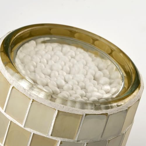 Mosaic Thick Glass Bathroom Qtip Holder, 1 Pack