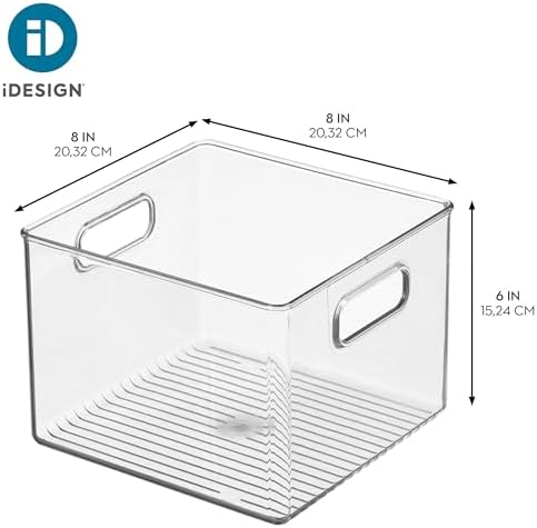 iDesign Clear Plastic Storage Bins, 4-Pack