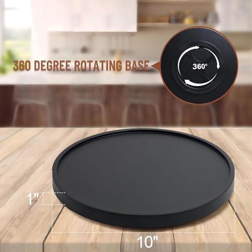 10 inch Black Wood Lazy Susan Organizers, ACIAZAAZ Lazy Susan Turntable