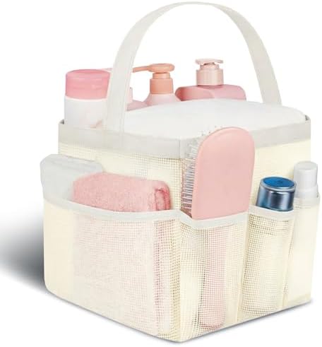 Mesh Shower Caddy Portable - 9 Pockets for College Dorm Room Essential
