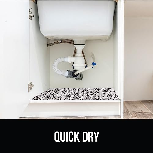 GORILLA GRIP LeakGuard Under Sink Mat for Kitchen Cabinet, 24x50 Gray
