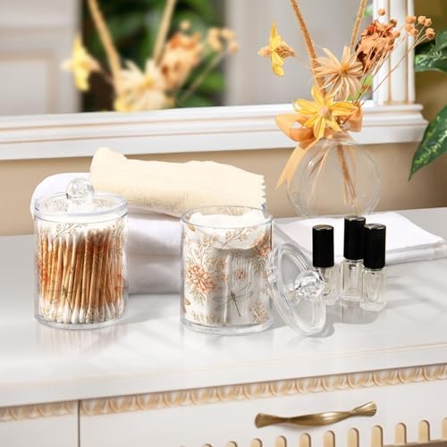 2 Pack Qtip Holder Organizer Dispenser Dragonfly Seamless Pattern Bathroom Storage Canister Cotton Ball Holder Container for Cotton Swabs/Pads/Floss