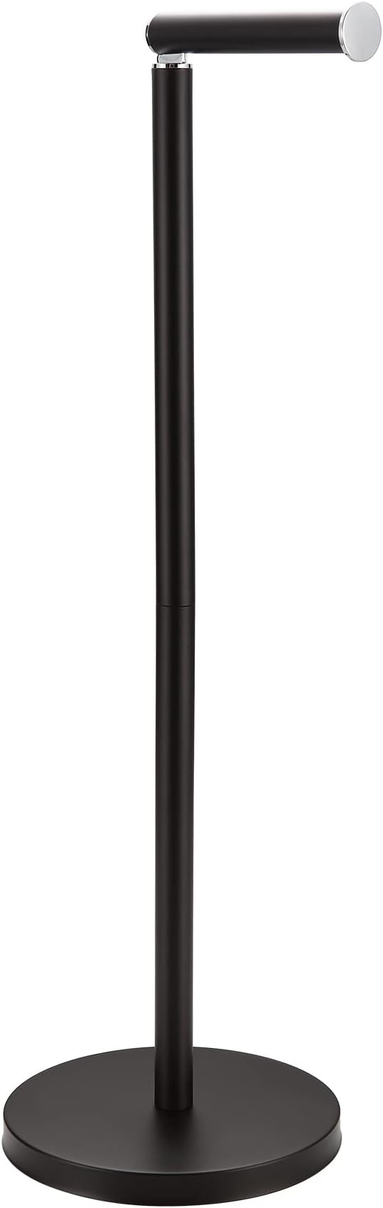 BGL Toilet Paper Holder Standing On Floor Black Matte, Tissue Holder On Floor with Reserve Storage Paper Rolls, Free-Standing Roll Paper Holder