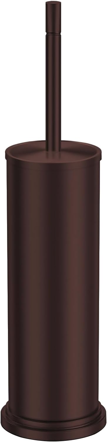 Stainless Steel Toilet Brush and Holder Set,Toilet Bowl Brush and Holder | Bronze Heavy Duty Toilet Brush for Bathroom with Long Handle,Removable Inner Bowl and Splash Protection,Deep Cleaning