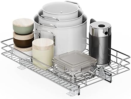 LOVMOR Pull Out Cabinet Organizer and Storage 17" W x 21" D, Slide Out Shelves for Kitchen Cabinets