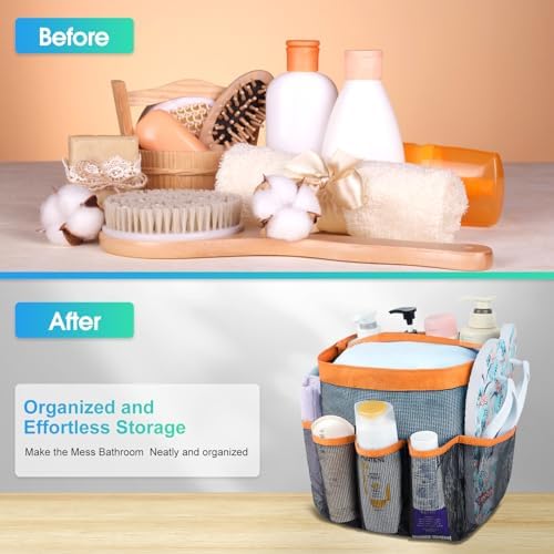 Mesh Shower Caddy Portable - 9 Pockets for College Dorm Room Essential
