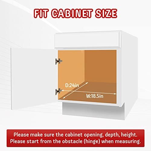 LOVMOR Pull Out Cabinet Organizer and Storage 17" W x 21" D, Slide Out Shelves for Kitchen Cabinets