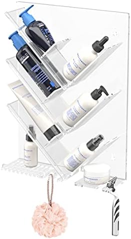 AITEE Acrylic Shower Caddy Organizer, Shampoo Holder Shelf Wall Mounted