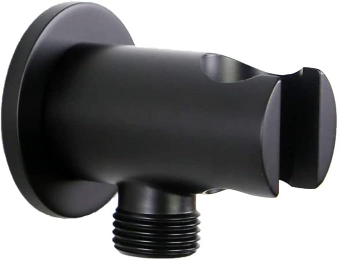 Hand Held Shower Head Holder with Hose Connector Shower Wand Holder Wall Mount Handheld Shower Handle Sprayer Holder Attachment Shower Hose Adapter Shower Elbow with Spray Head Bracket Matte Black