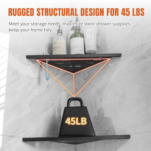 Tile Corner Shower Shelves Grout-In Shower Shelves for Tile Wall 10" 2 Pack