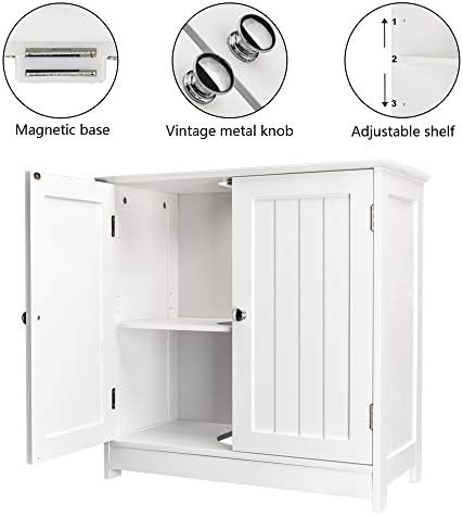 Pedestal Sink Storage Cabinet with 2 Doors, Under Sink Bathroom Cabinet with 2 Doors and Shelf, Under Sink Cabinet Bathroom Space Saver Organizer Pedestal Sink Vanity Furniture