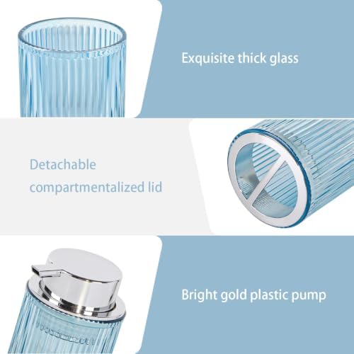 4pcs Blue Glass Bathroom Accessories Set