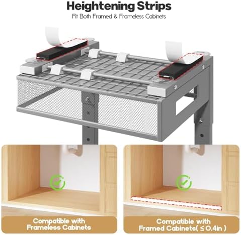 2 Packs 17IN Depth Under Sink Organizer, 2-Tier Pull Out Cabinet Organizer With Smooth Circular Rail, Large Capacity Metal Mesh Sliding Drawers For Bathroom& Kitchen Storage,Height Adjustable–Gun Gray
