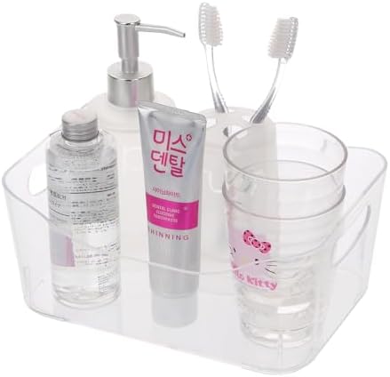 YBM HOME Storage Bins - Clear Plastic Organizers and Baskets for Kitchen Pantry, Bathroom, Toys and Food Storage (Small - 6 Pack)