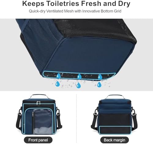 F-color Crossbody Shower Caddy Portable - Shower Bag with Hands-Free Strap