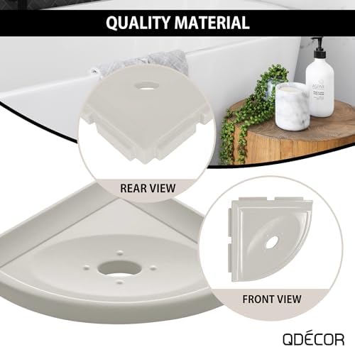 Questech 5" Shower Soap Dish Shelf for Inside Shower, Lugged for New Construction, Bath Organizer for Tiled Walls, Corner Soap Holder, Metro Lugged, Gray Polished