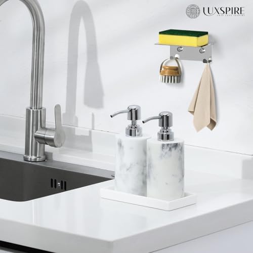 Luxspire Bathroom Vanity Tray Ceramic Perfume and Jewelry Dish, Mini, White