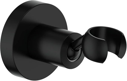 KANARY All Brass Handheld Shower Bracket Hand Held Shower (Round, Matte Black)