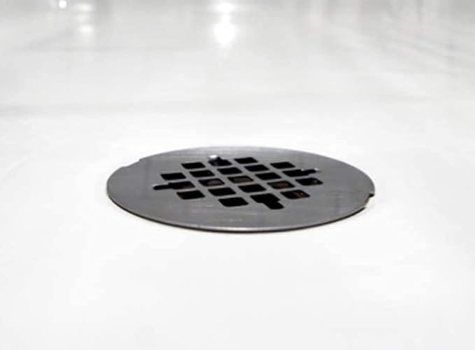 Westbrass D319-2-06 4-1/4" OD Casper Style Brass Snap-in Shower Strainer Grid Drain Cover, Antique Brass (2-Pack)