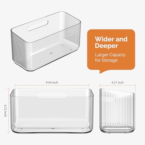 MaraFansie 2 Pack Plastic Lid Organizers - Inside Cabinet for Kitchen Organizers, No Drilling Wall Mount Container Holders for Tupperware, Food Storage, Transparent