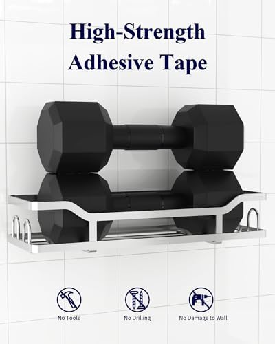 Kitsure Shower Caddy, Adhesive Shower Organizer, X-Large, Silver