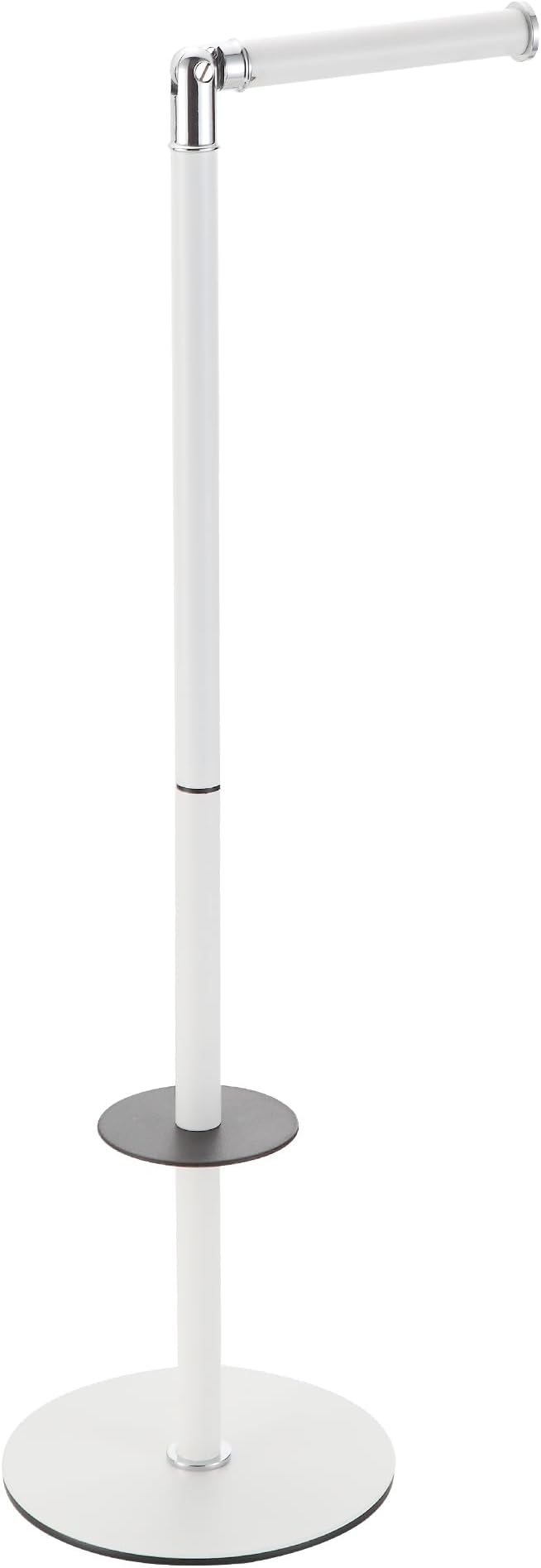 BGL Freestanding Toilet Paper Holder, Tissue Holder On Floor with Reserve Storage Paper Rolls, Roll Paper Holder Standing On Floor (White)
