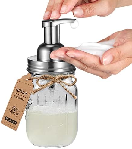 Amolliar Mason Jar Bathroom Accessories Set Complete 4Pc, Brushed Nickel