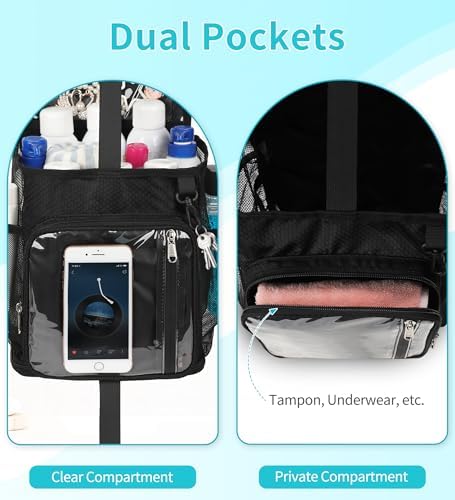 Shower Caddy Portable Mesh Shower Bag for College Dorm Room Essentials