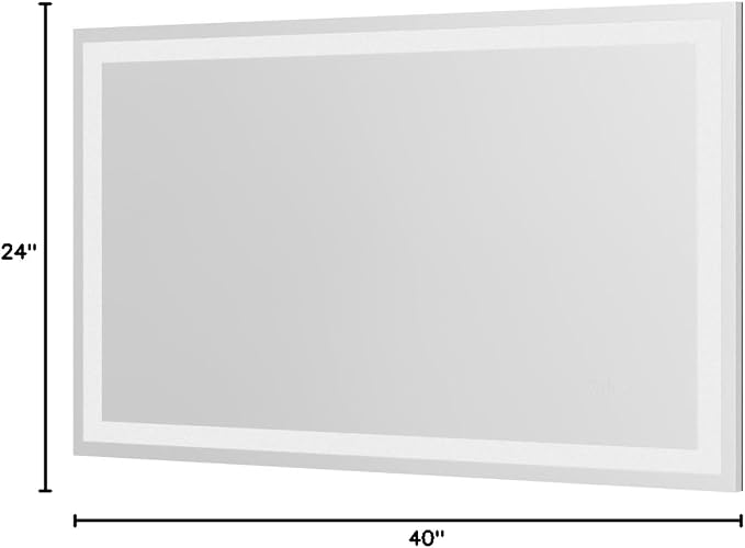 LOAAO 40"X24" LED Bathroom Mirror with Lights, UL Listed | Anti-Fog, Dimmable, 3 Color Temperature, Backlit + Front Lit, Memory Function, Tempered Glass