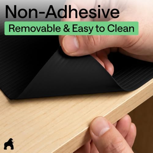 GORILLA GRIP Shelf Liner, Non-Adhesive Cabinet Liners, 17.5"x10' Jet Black