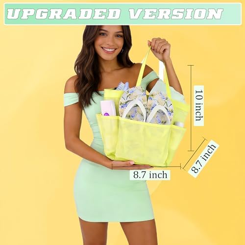 Mesh Shower Caddy Portable - 9 Pockets for College Dorm Room Essential