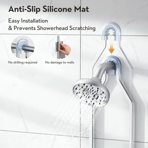 Shower Caddy Hanging, Never Rust Shower Organizer Hanging, Aluminum Shower Racks for Inside Shower with Hooks for Razor, Bathroom Organizers and Storage with Soap Holder, Bright Silver