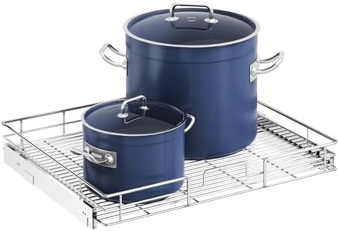 Pull Out Cabinet Organizer, Slide Out Shelves 31.5" W x 21.5" D, Heavy Duty Kitchen Cabinet Organizers